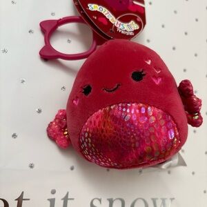 Squishmallows Valentines Day 2026 Barella Betta Fish 3.5” Bag Clip